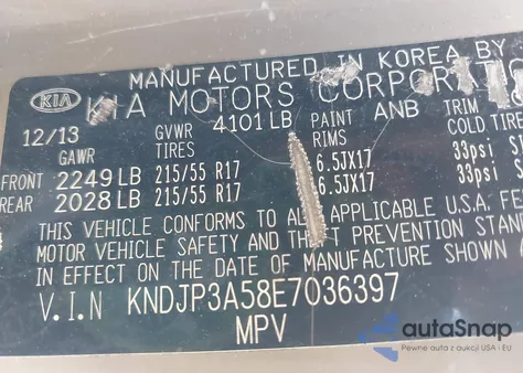 2014 Kia Soul + z USA, uszkodzony, nr VIN KNDJP3A58E7036397